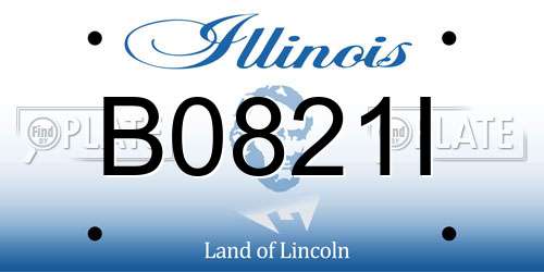 B0821I Illinois License Plate