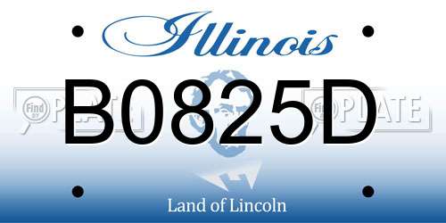 B0825D Illinois License Plate