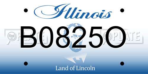 B0825O Illinois License Plate