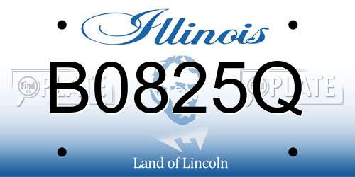 B0825Q Illinois License Plate