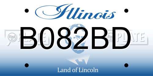 B082BD Illinois License Plate