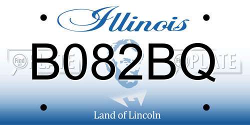 B082BQ Illinois License Plate