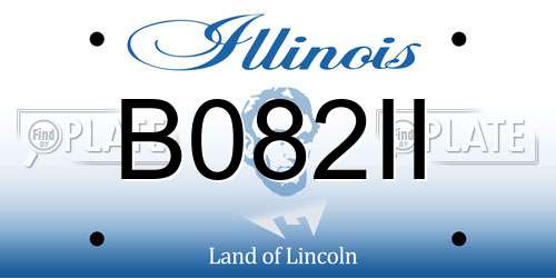 B082II Illinois License Plate