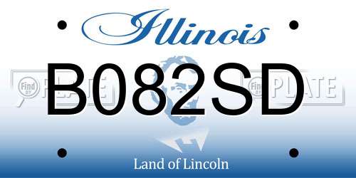 B082SD Illinois License Plate