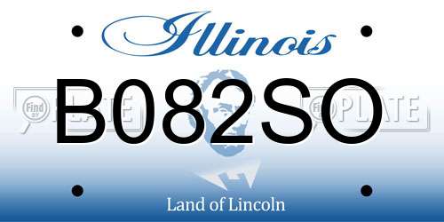 B082SO Illinois License Plate
