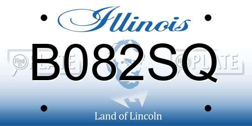 B082SQ Illinois License Plate