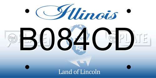 B084CD Illinois License Plate