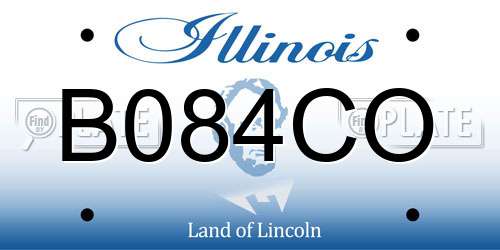 B084CO Illinois License Plate