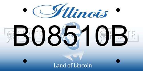 B08510B Illinois License Plate