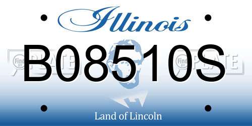 B08510S Illinois License Plate
