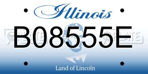 B08555E Illinois License Plate