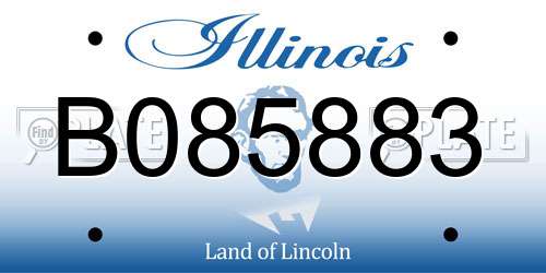 B085883 Illinois License Plate