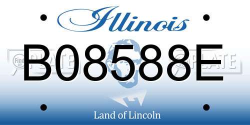 B08588E Illinois License Plate
