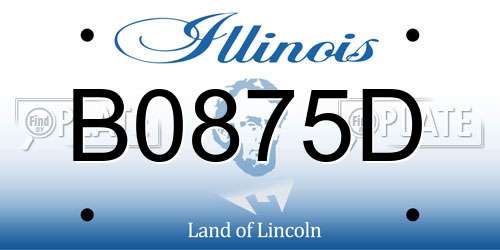 B0875D Illinois License Plate