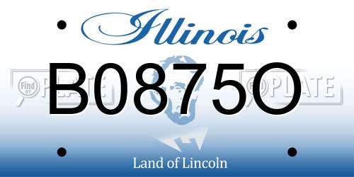 B0875O Illinois License Plate