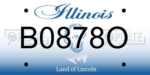 B0878O Illinois License Plate