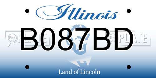 B087BD Illinois License Plate