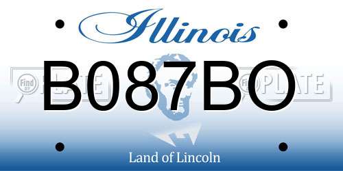 B087BO Illinois License Plate