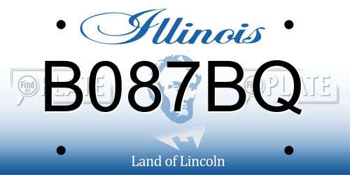 B087BQ Illinois License Plate