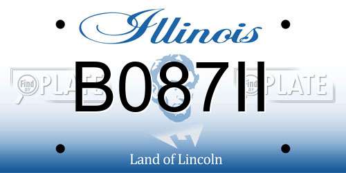 B087II Illinois License Plate