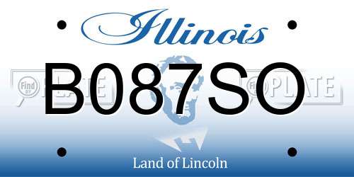B087SO Illinois License Plate