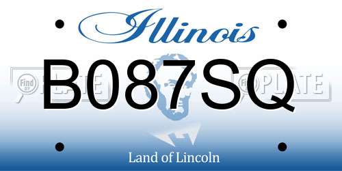 B087SQ Illinois License Plate