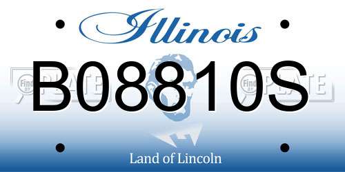 B08810S Illinois License Plate