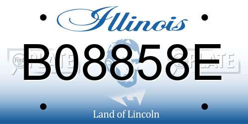 B08858E Illinois License Plate