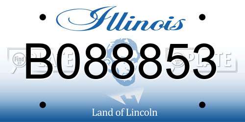 B088853 Illinois License Plate