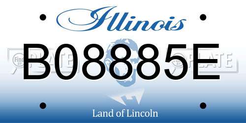 B08885E Illinois License Plate