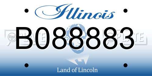 B088883 Illinois License Plate