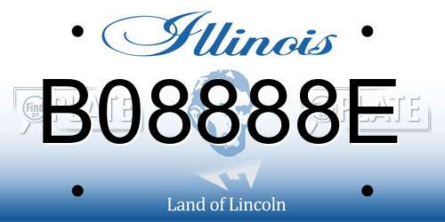 B08888E Illinois License Plate