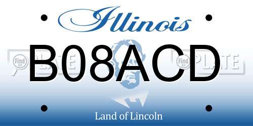 B08ACD Illinois License Plate