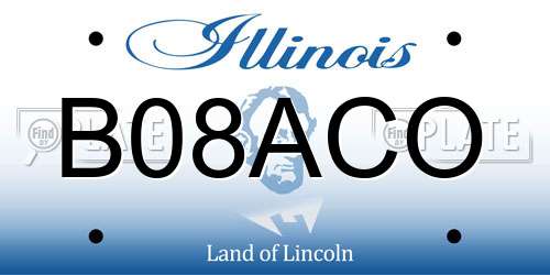 B08ACO Illinois License Plate
