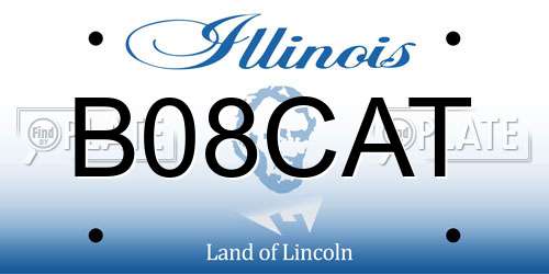 B08CAT Illinois License Plate
