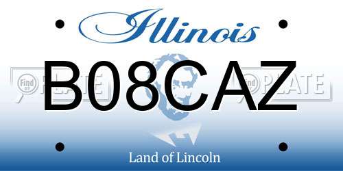 B08CAZ Illinois License Plate