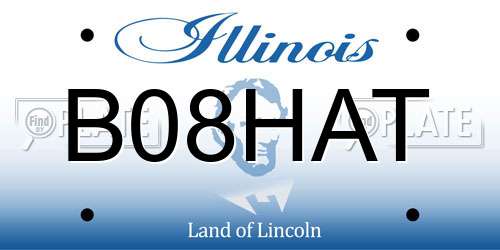B08HAT Illinois License Plate
