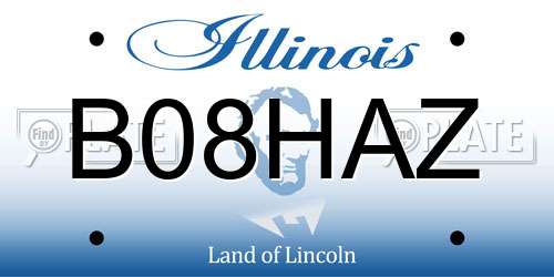 B08HAZ Illinois License Plate