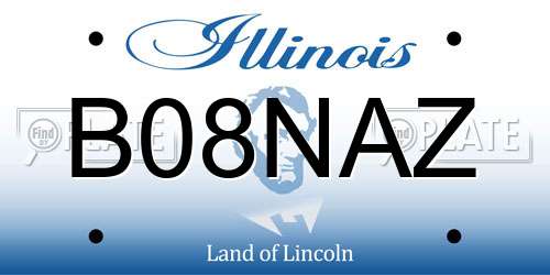 B08NAZ Illinois License Plate