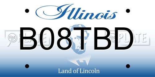 B08TBD Illinois License Plate