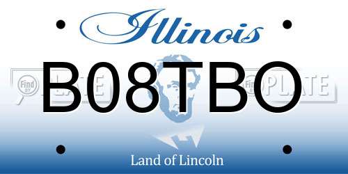 B08TBO Illinois License Plate