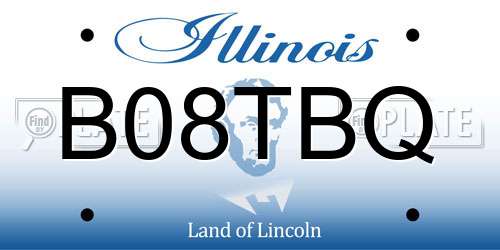 B08TBQ Illinois License Plate