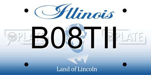 B08TII Illinois License Plate