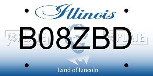 B08ZBD Illinois License Plate