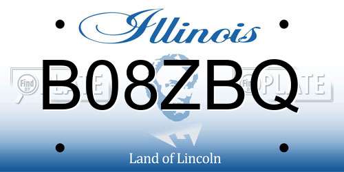 B08ZBQ Illinois License Plate