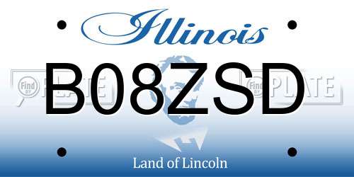B08ZSD Illinois License Plate