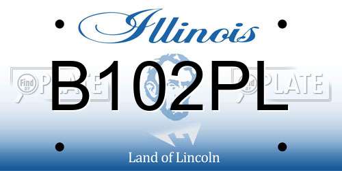 B102PL Illinois License Plate