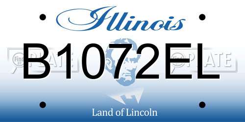 B1072EL Illinois License Plate