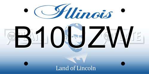 B10UZW Illinois License Plate