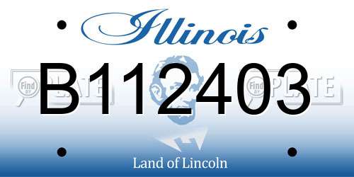 B112403 Illinois License Plate